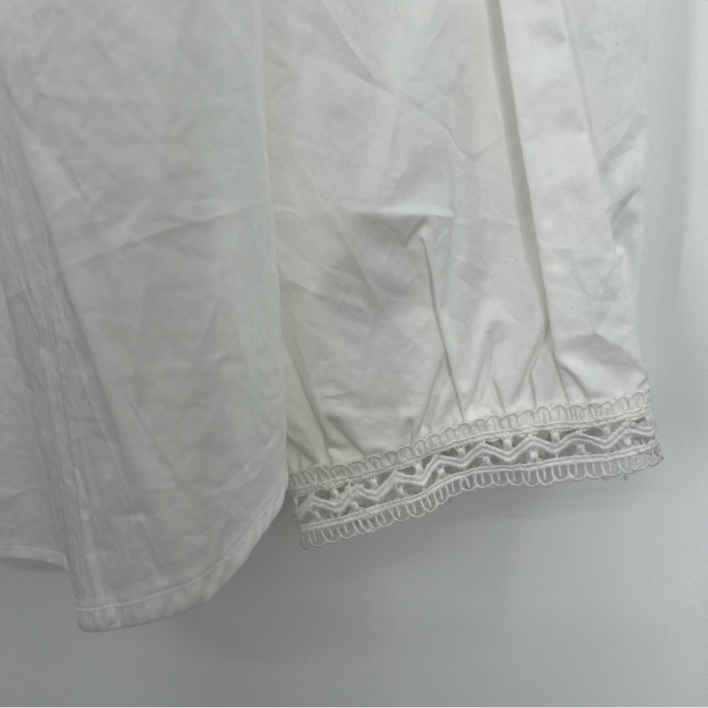 NWT The Shirt Rochelle Behrens Lindsay White Eyelet Button Shirt Poplin Lace L - Picture 9 of 14